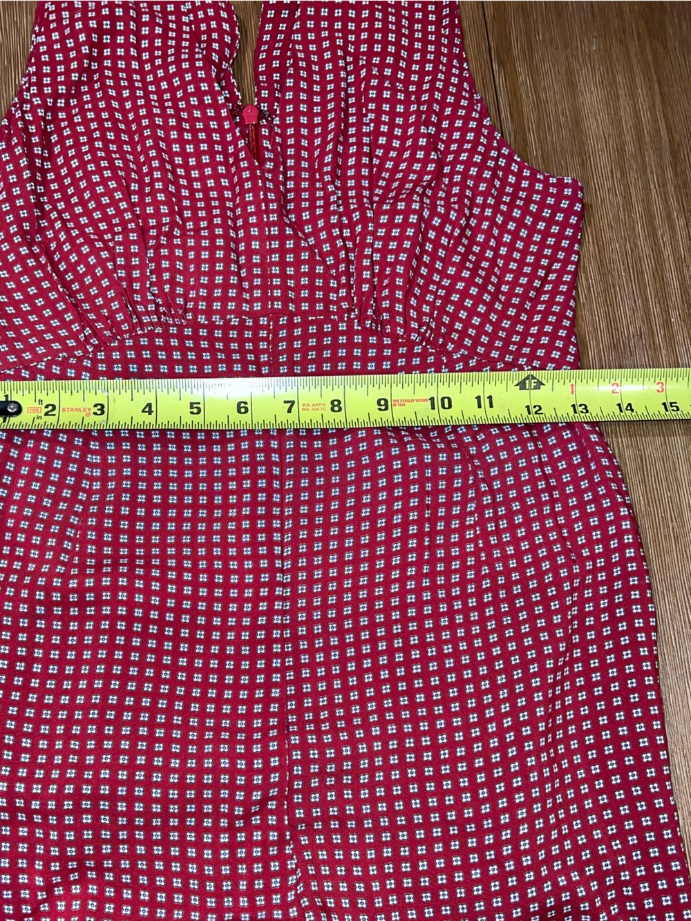 Maeve Anthropologie Red Geometric Floral Halter Wide Leg Jumpsuit Size 2 Rayon - Picture 6 of 14